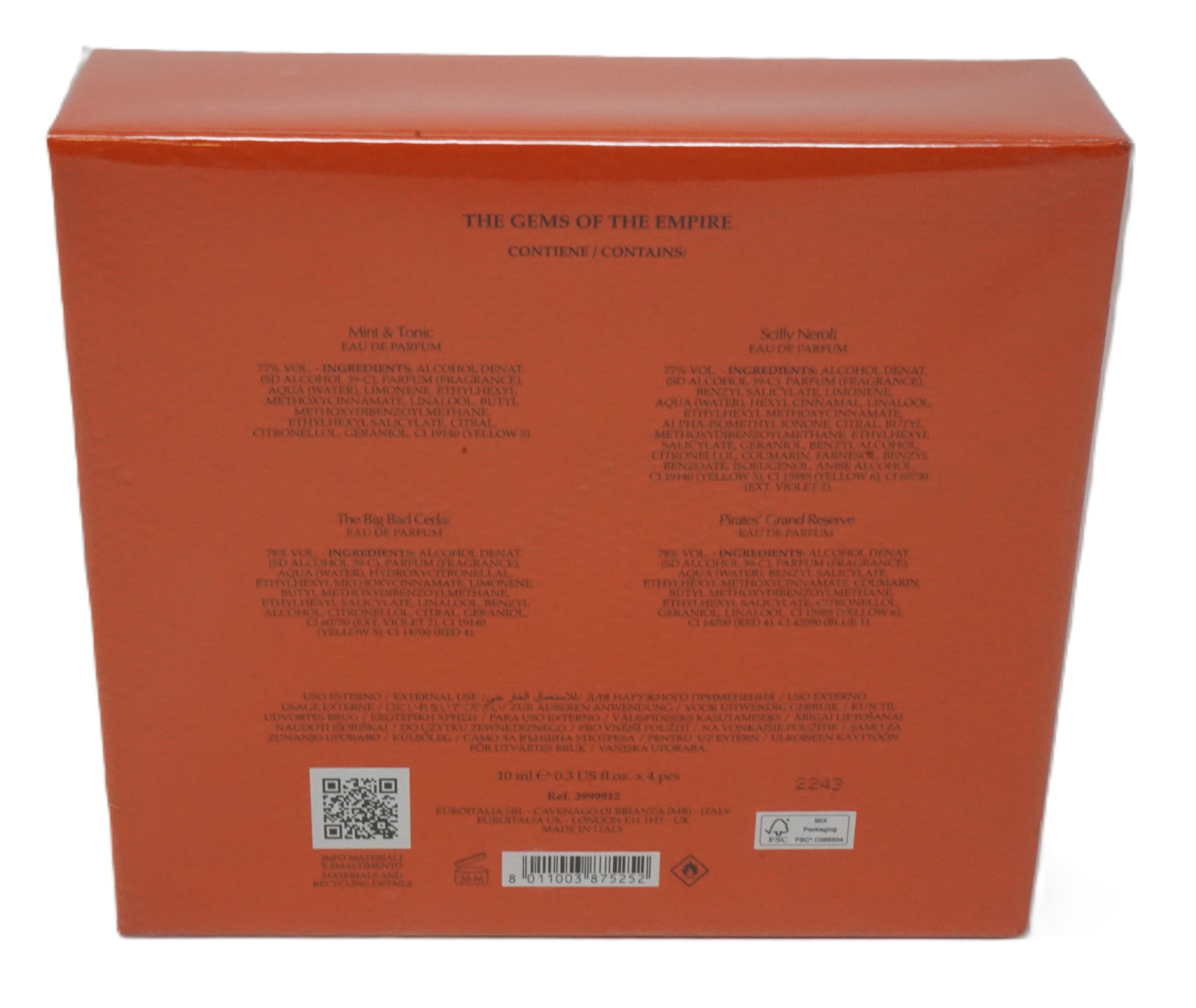 Atkinsons The Gems of the Empire Pirates' Grand Reserve, Scilly Neroli,Mint & Tonic,The Big Bad Cedar 4x EdP 10 ml