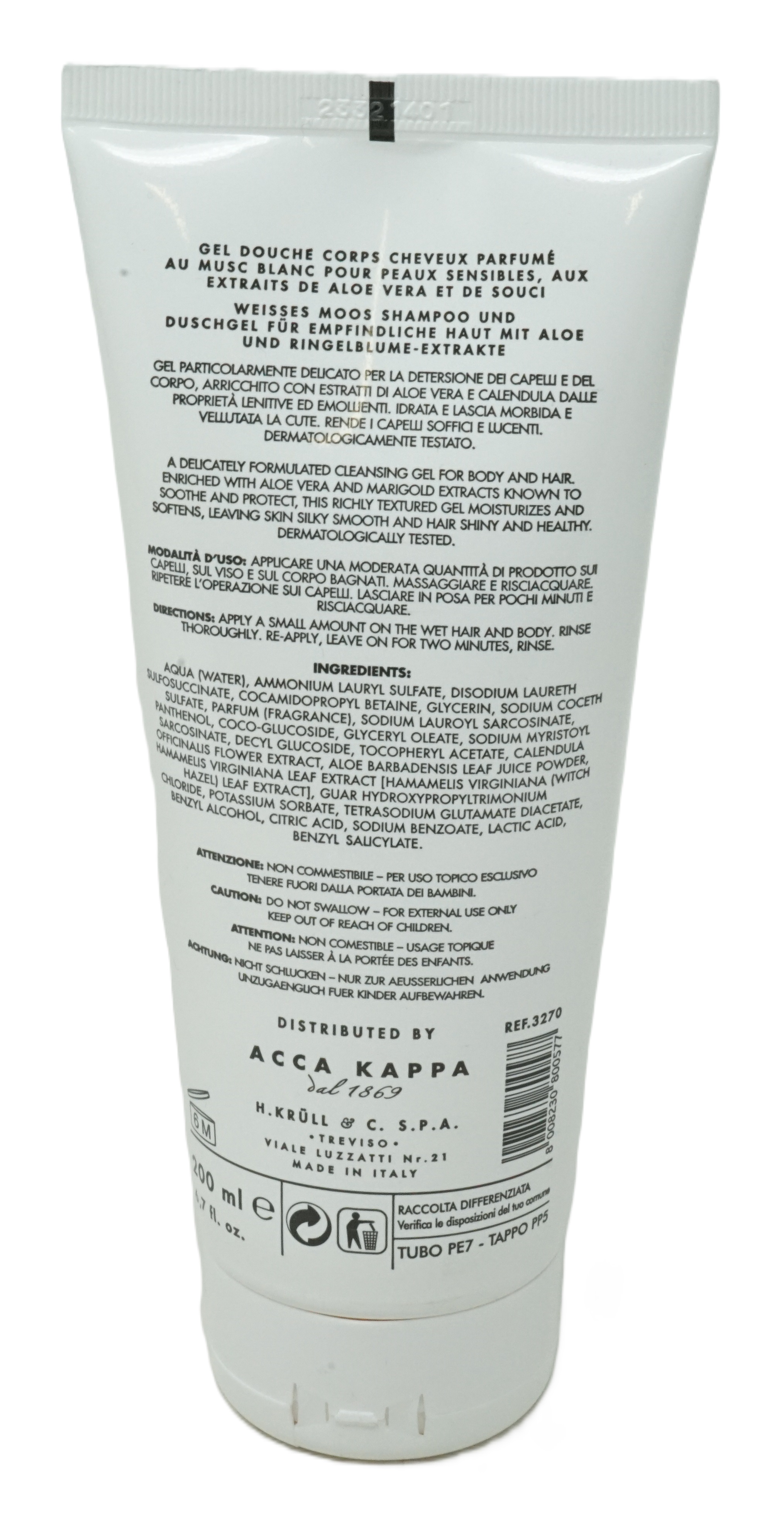 Acca Kappa Muschio Bianco Shampoo & Shower gel 250 ml