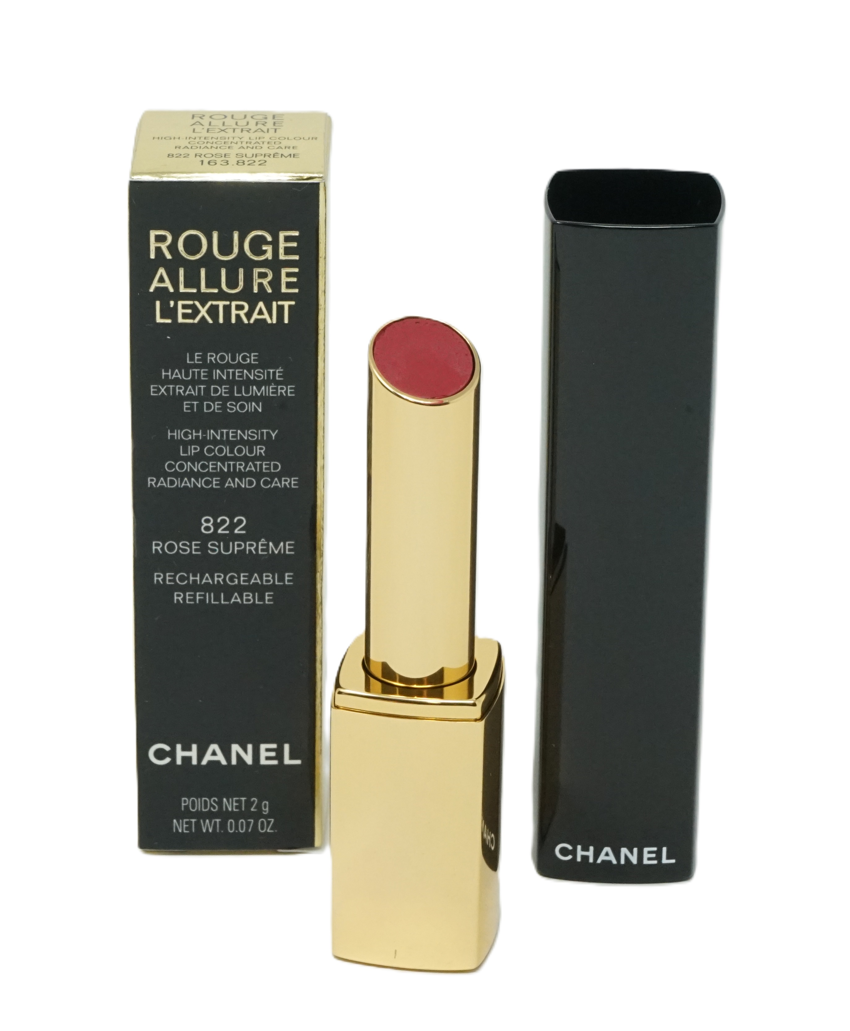 Chanel Rouge Allure L'Extrait  high-intensity lip colour 822 Rose Supreme refillable 2g