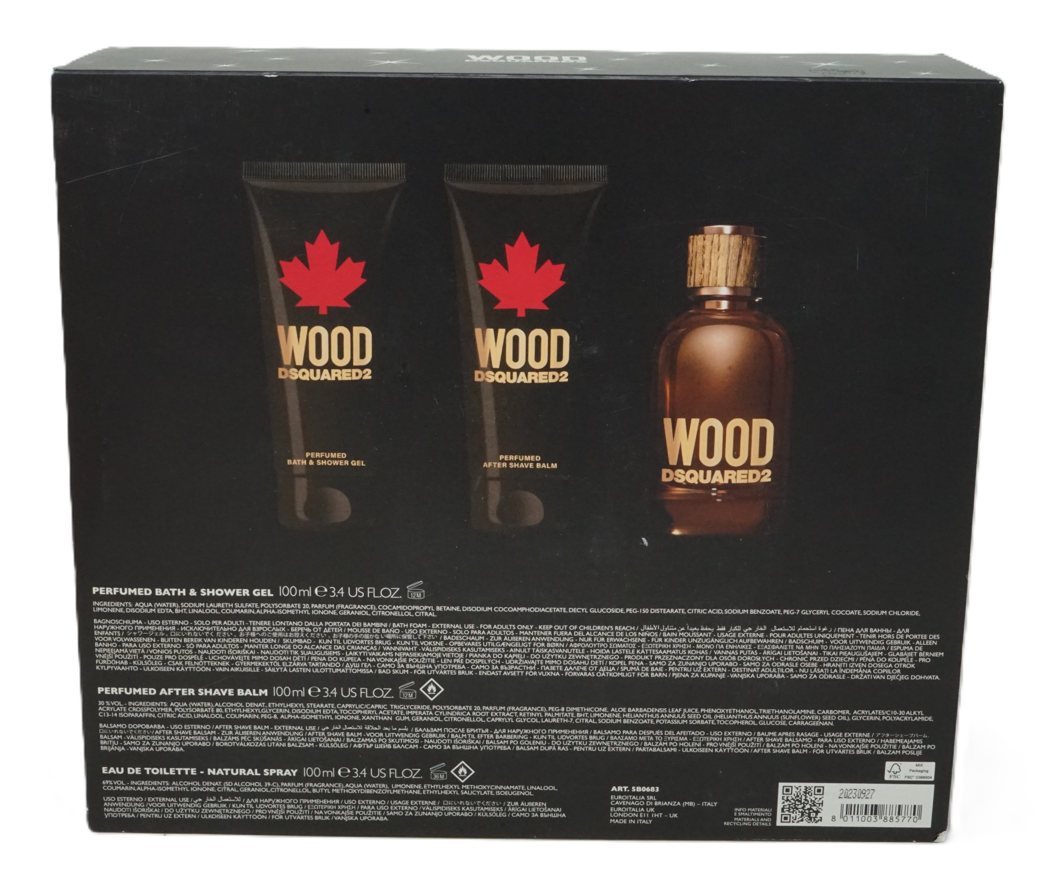 Dsquared2 Wood Edt 100ml + After Shave + Shower Gel