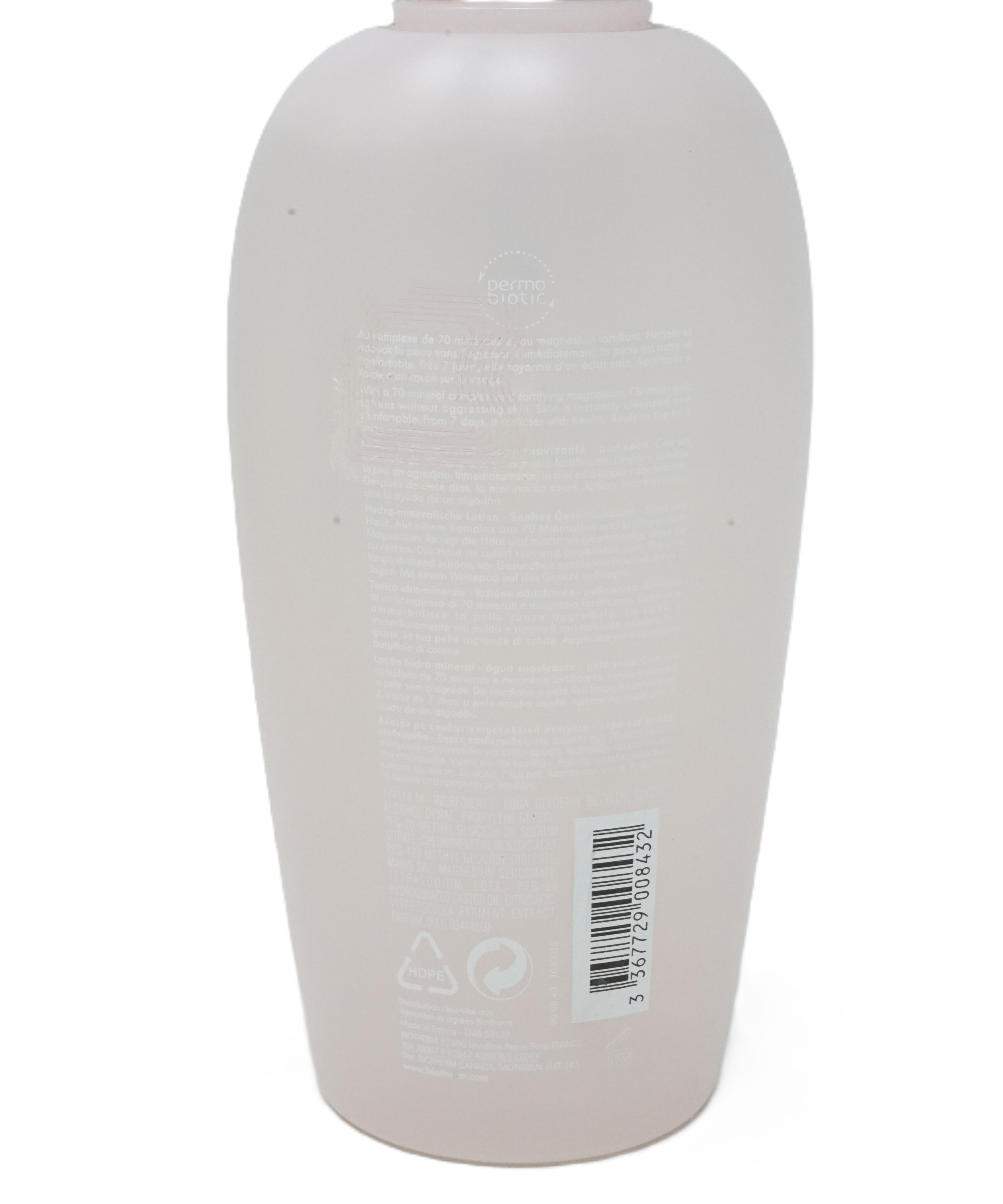 Biotherm Biosource hydrating hydra-mineral lotion softening water with fortifying Magnesium 400ml