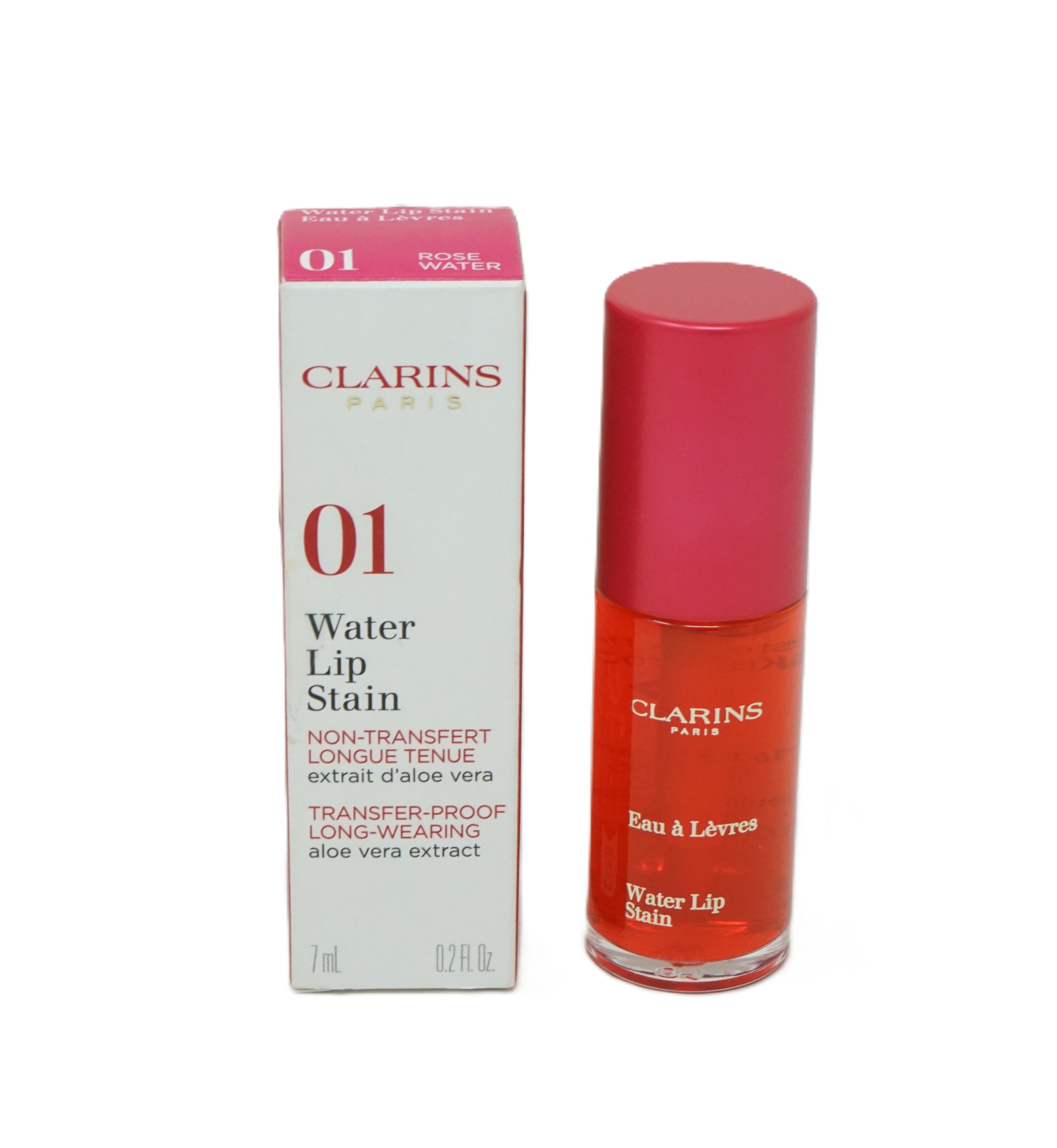 Clarins Lip Water Lip Stain  7 ml Lippenessenz Feinflüssig 01 Rose Water
