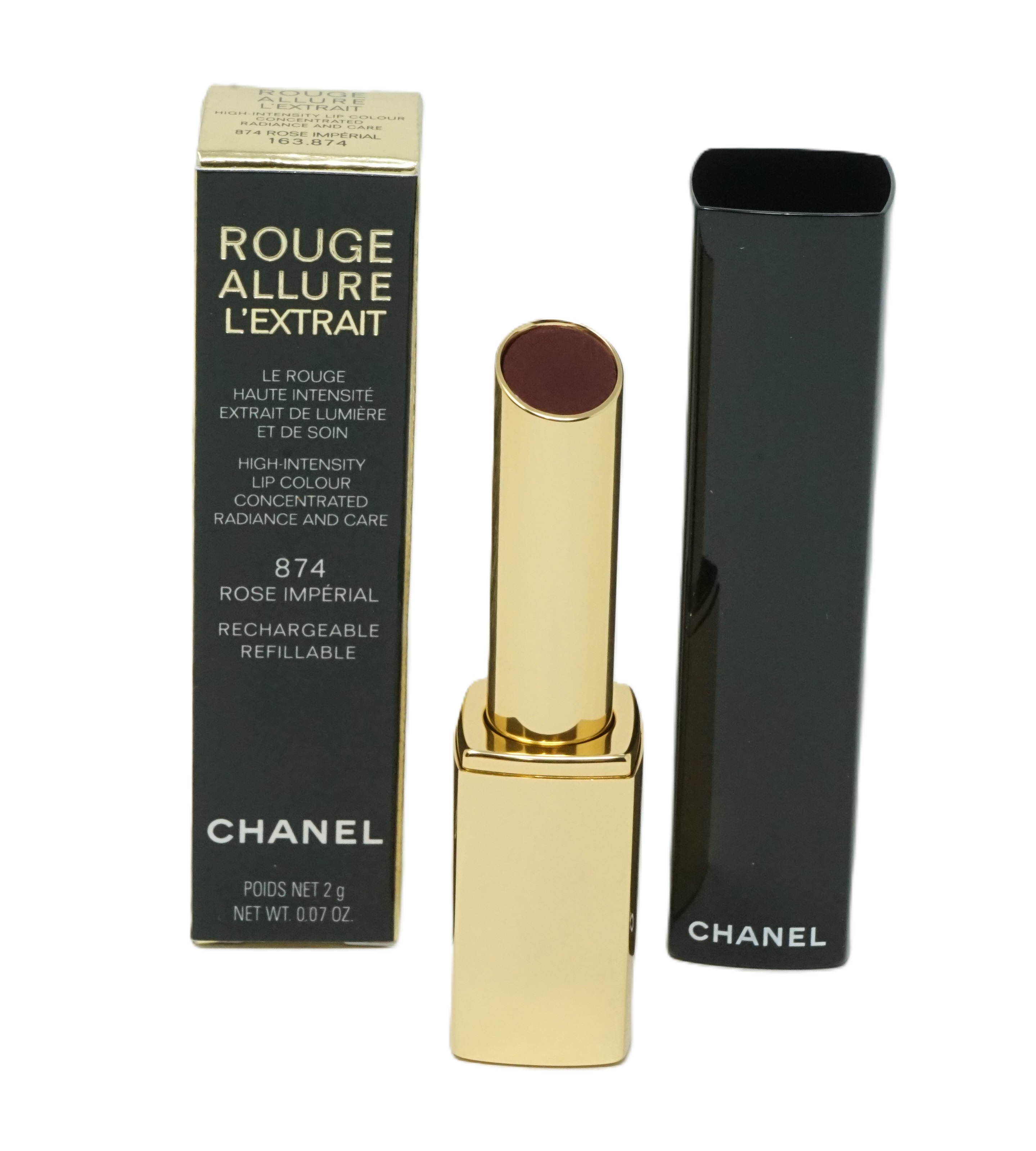 Chanel Rouge Allure L'Extrait  high-intensity lip colour 874 Rose Imperial refillable 2g