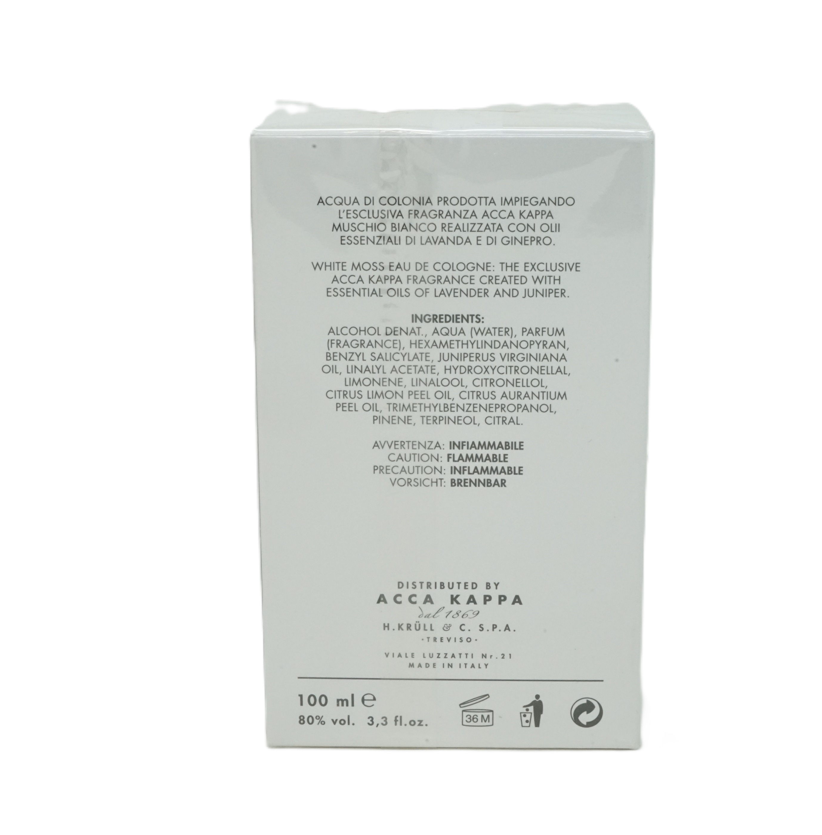 Acca Kappa Muschio Bianco Acqua di Colonia 100 ml