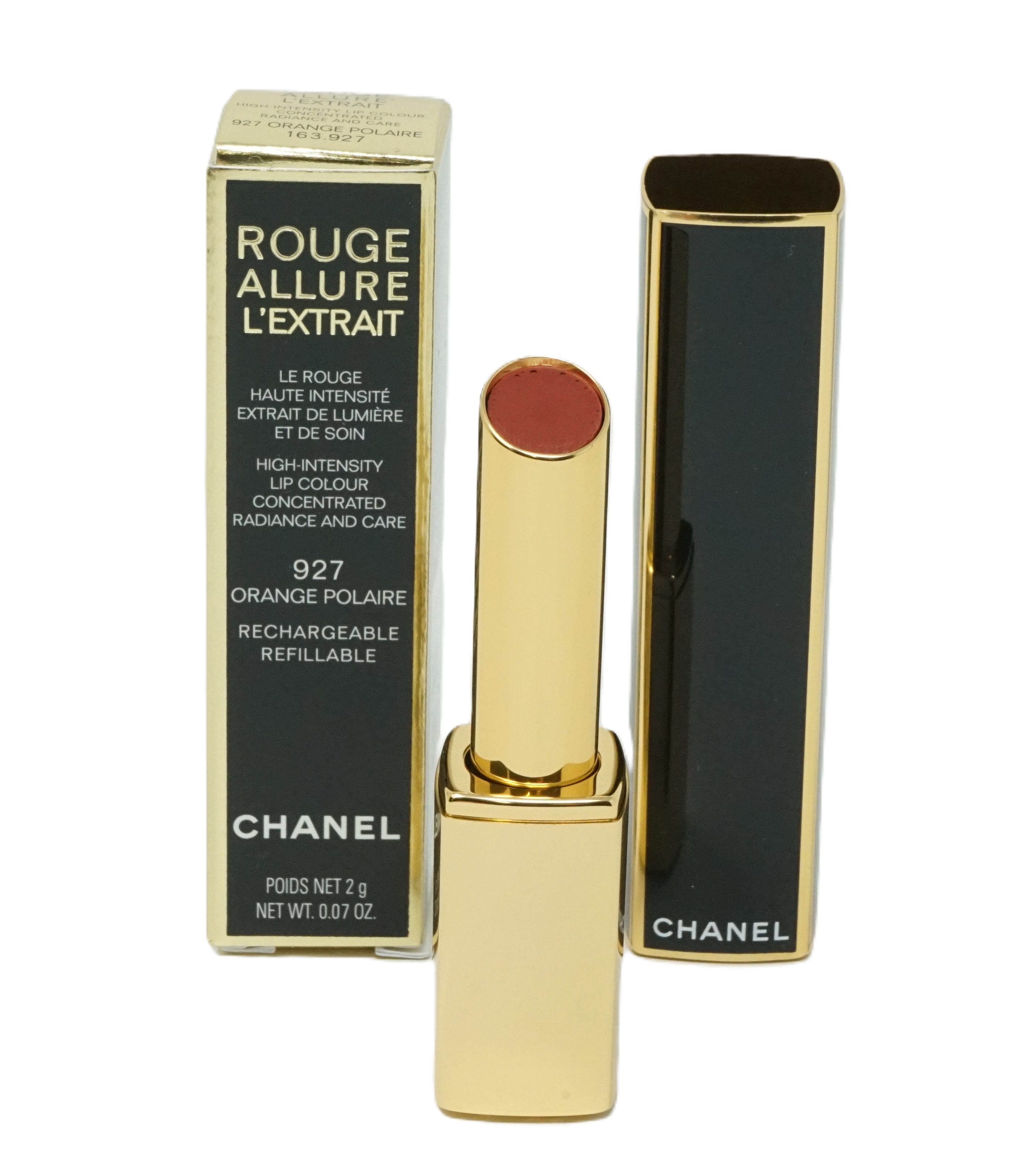 Chanel Rouge Allure L'Extrait  high-intensity lip colour 927 Orange Polaire refillable 2g