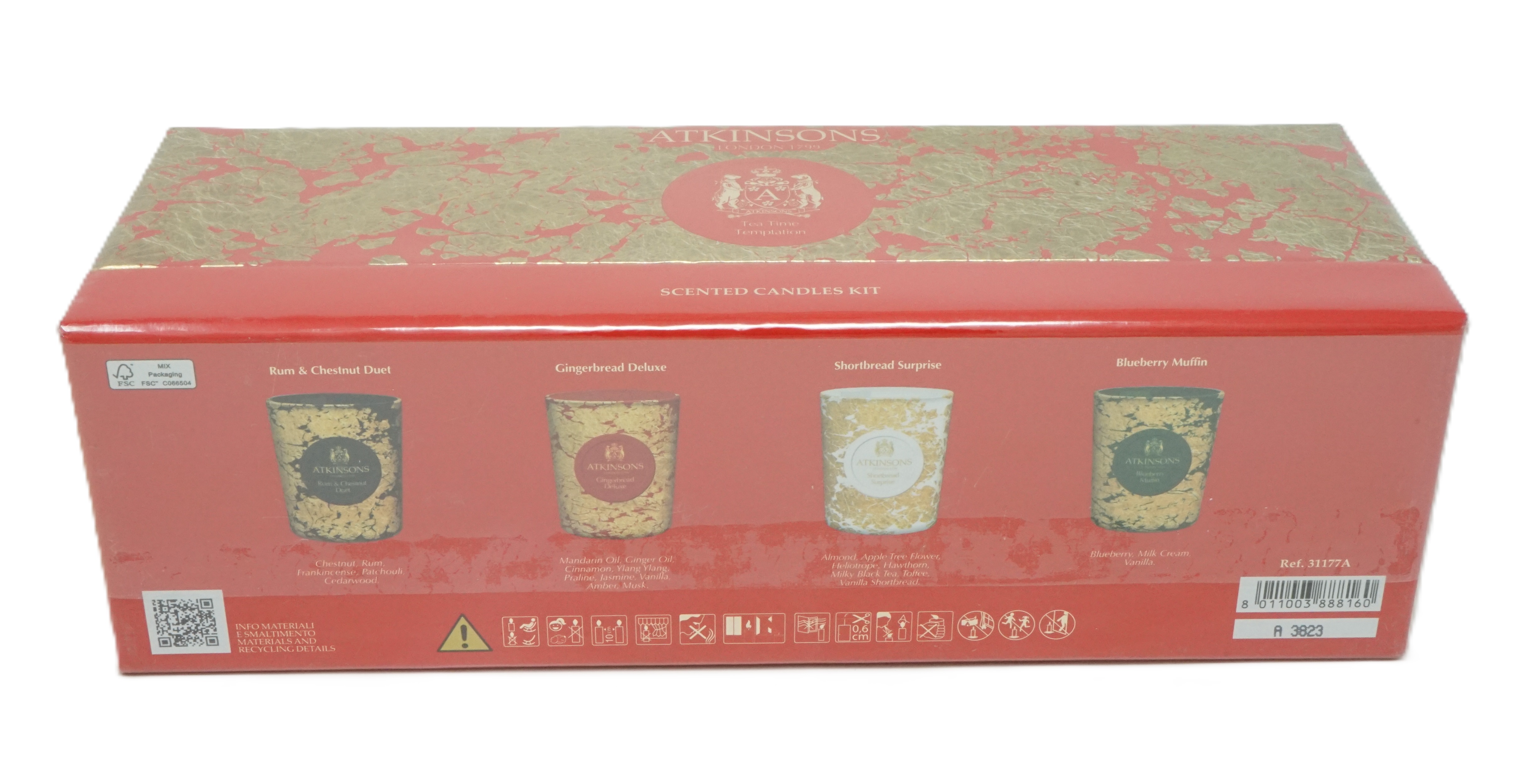 Atkinsons Scented Candles Kit Tea Time Temptation Duftkerzen 4x75g