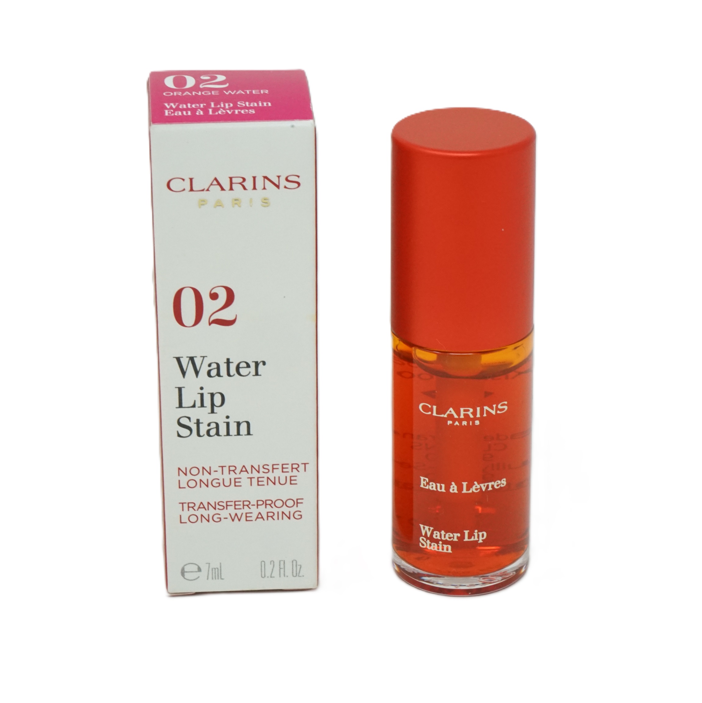 Clarins Lip Water Lip Stain  7 ml Lippenessenz Feinflüssig 02 Orange Water