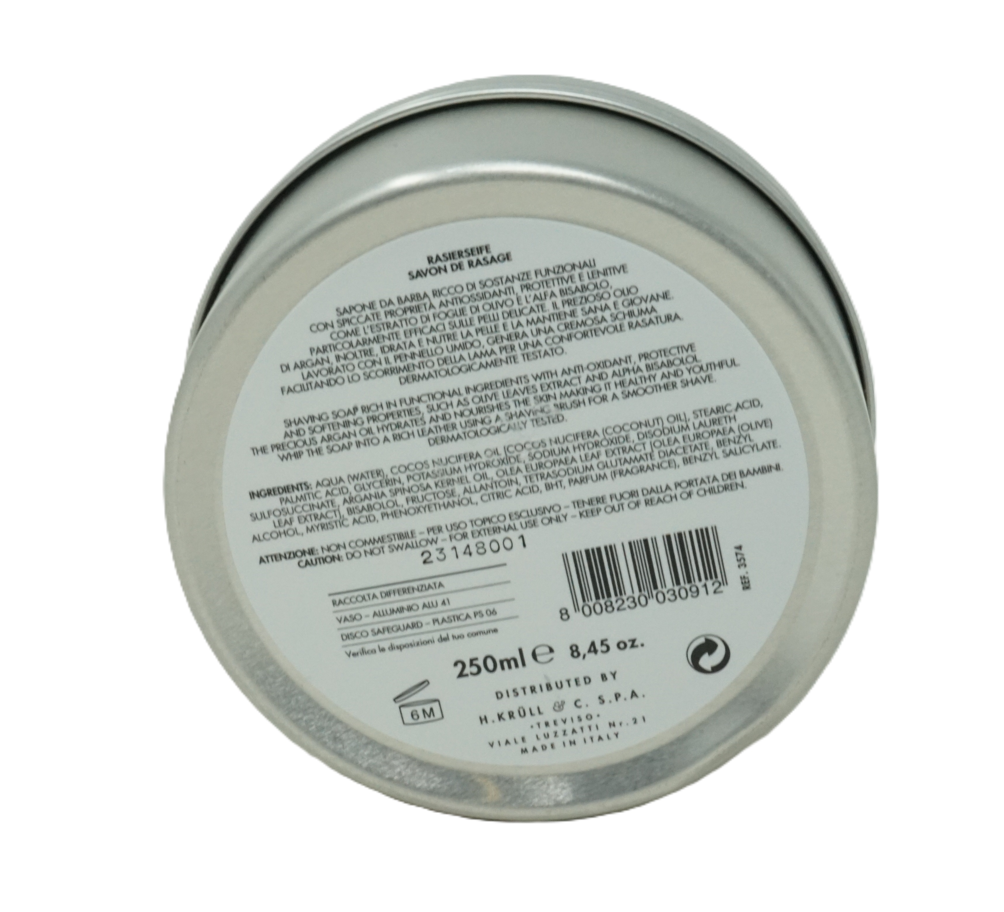 Acca Kappa Muschio Bianco White Moss Shaving Soap 250ml